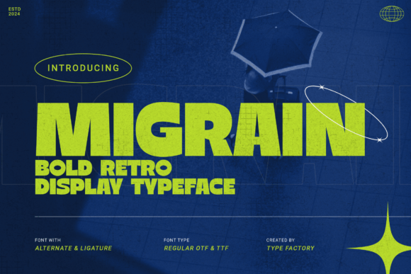 Migrain: A Bold Retro Display Typeface for Modern Branding